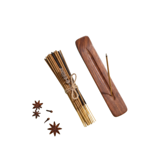 Chandan Bambooless Incense Sticks Pooja (100 Sticks) | Pure Natural Agarbatti | Chemical-Free Sticks for Meditation & Aarti  with wooden stand