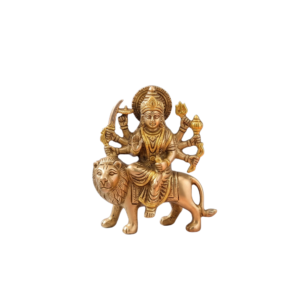 Brass Maa Durga Idol, 3 Inch, Goddess Durga MATA Murti, 70gm, for Temple, Puja