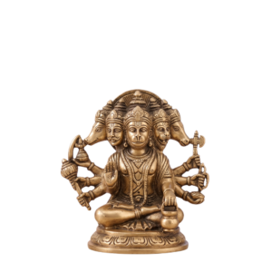 Panchmukhi Hanuman Idol for Home Temple | Brass Statue for Pooja, Vastu, Protection | 4.5 Inch (150 gram)