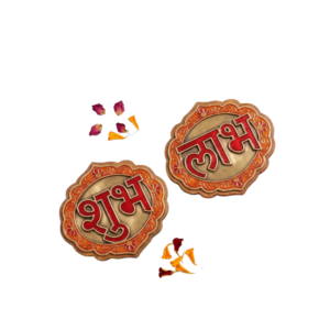Handicrafts Wooden and Paper Machie With Designer Shubh Labh Wall Hanging (Size - 15.2L x 7.6W cm, 3 x 1 x 6 inches)